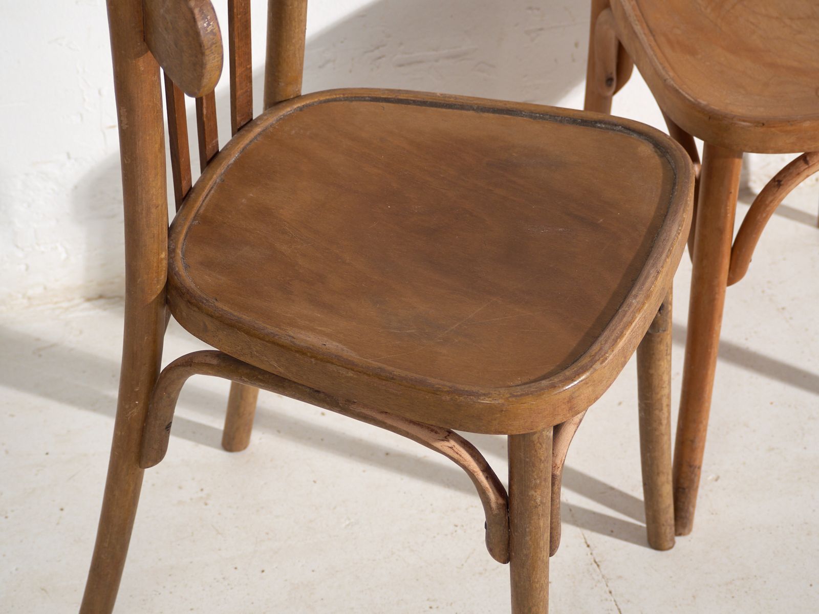 Pair Of Thonet Style Bentwood Chairs With Low Back – Central Europe, Circa 1920 photo for sale