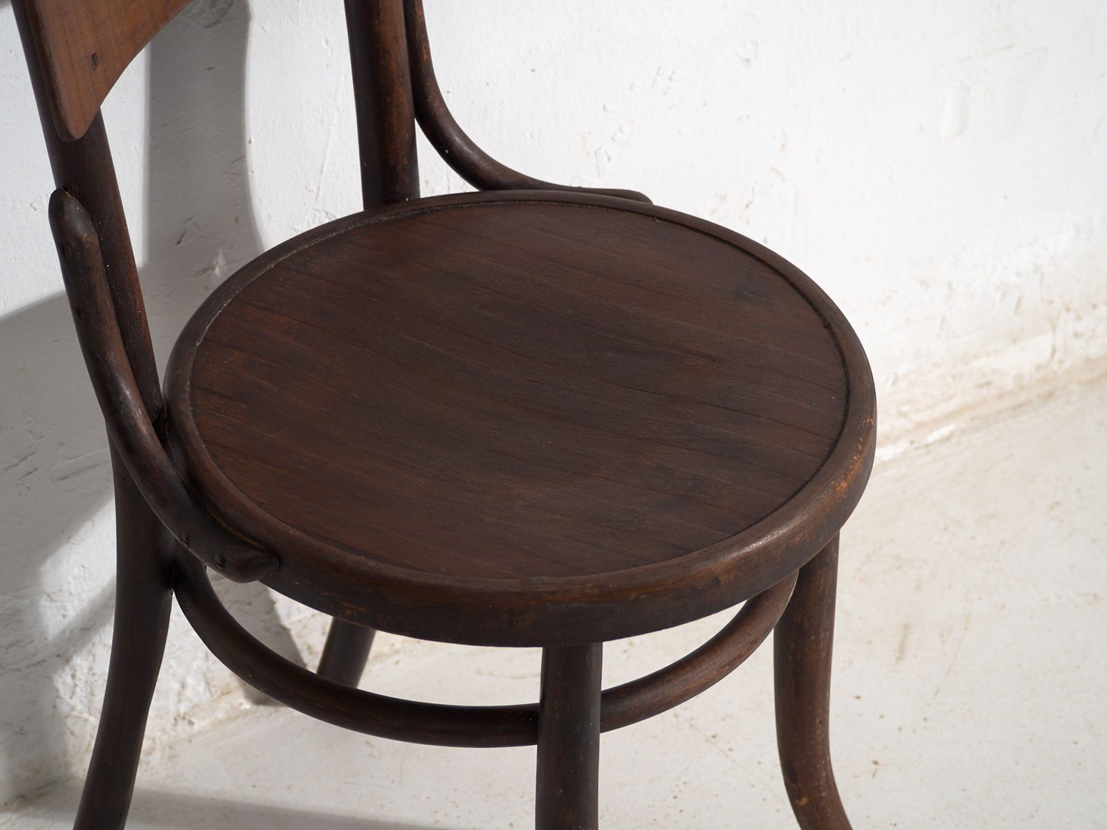 Pair Of Thonet Style Bentwood Chairs With Curved Board Back – Central Europe, Circa 1920 photo vintage