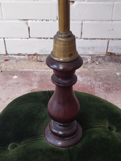 Antique Victorian Country House Velvet Needlework Fireside Brass Pole Screen photo for sale