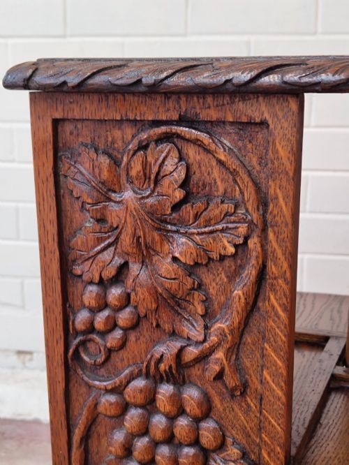 Antique Victorian Carved Golden Oak Revolving Bookcase photo vinterior