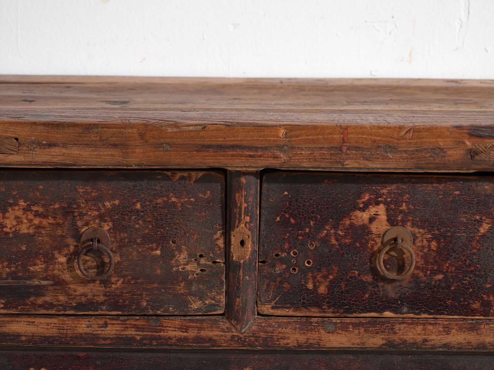 Antique Chinese Console With Three Drawers And Dark Patina – China, Circa 1900 photo vintage