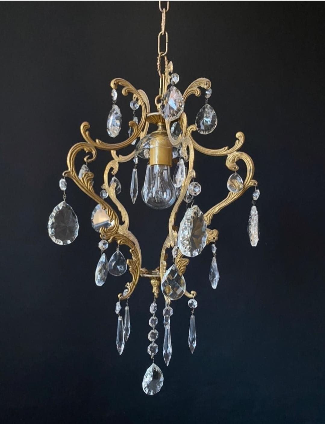 Antieke hanglamp met pendels