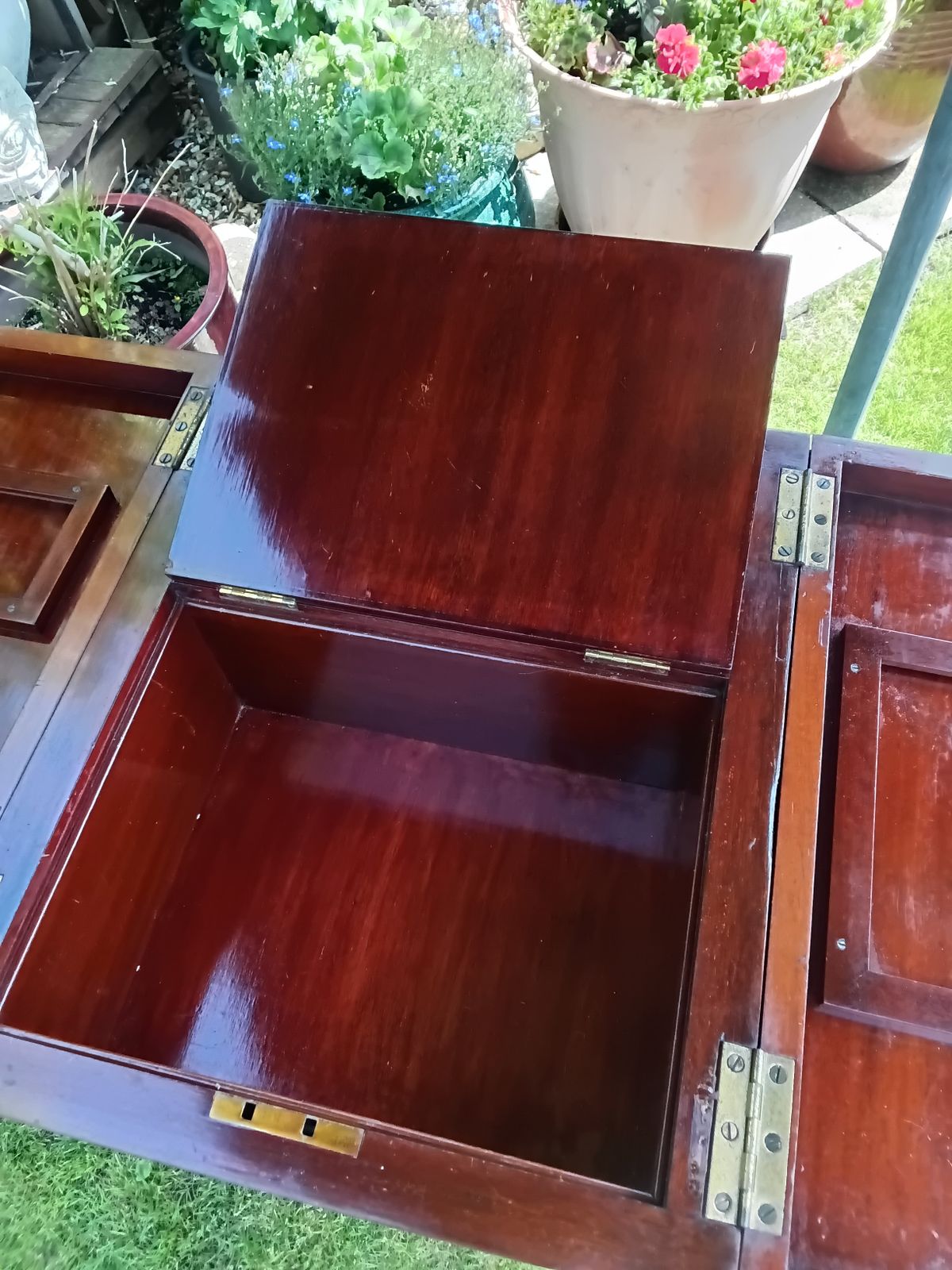 Edwardian Mahogany Ladies Foldover Writing Desk. photo 495.0