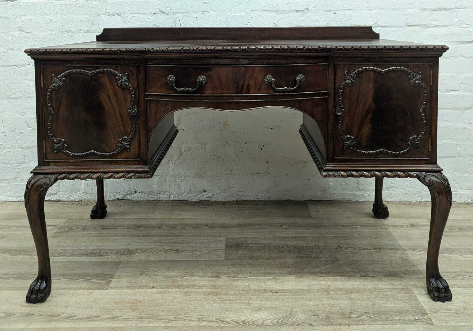 Early 20th Century Chippendale Style Mahogany Desk By Bath Cabinet Makers photo Furniture