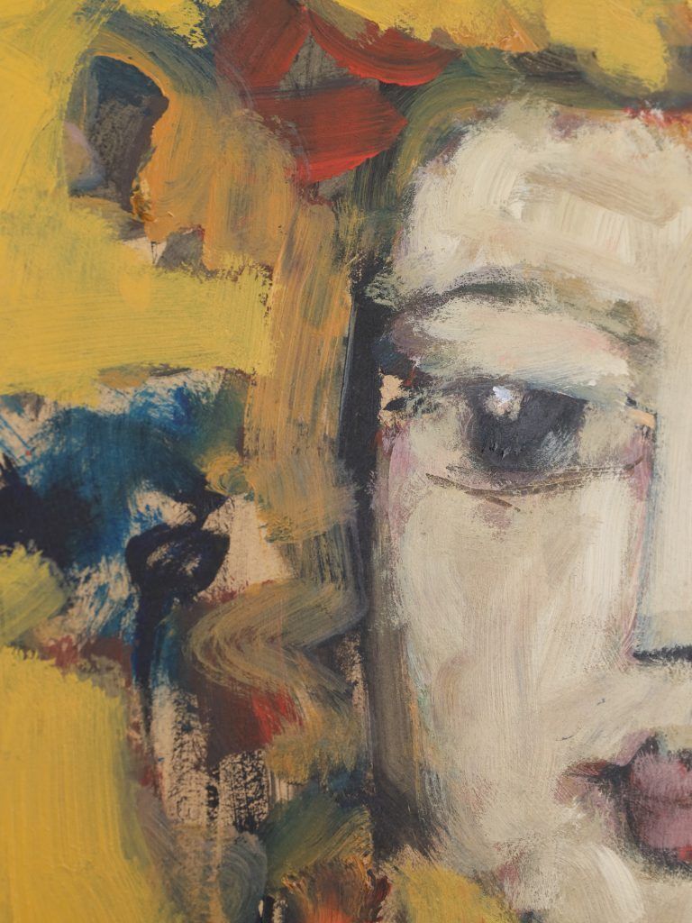photo vintage Harry Charles Tim Neo Expressionist Acrylic Painting ‘Harvest Boss’ – Longhead Series, 2026