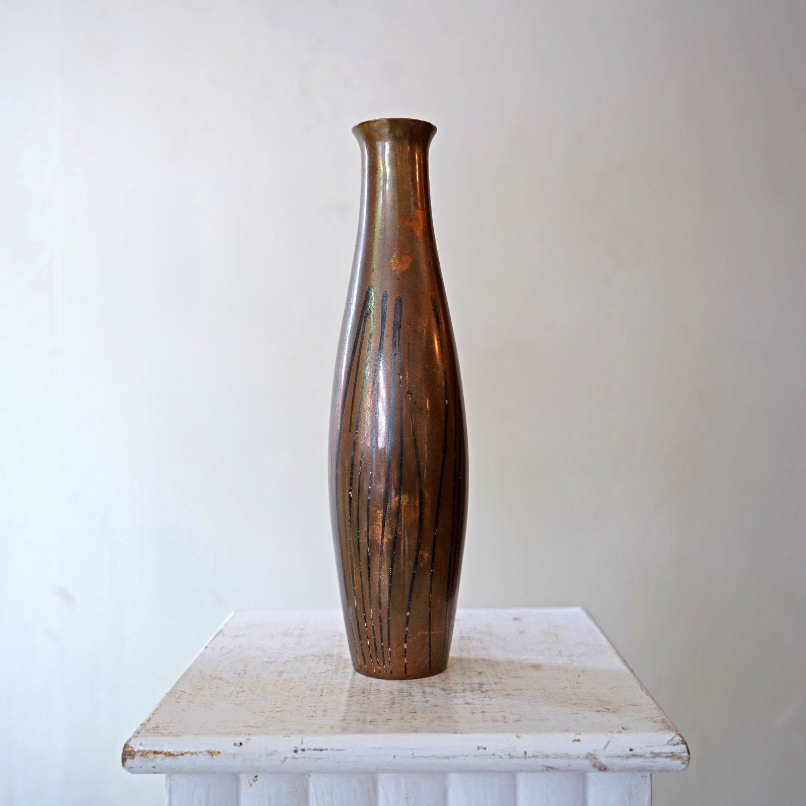Mid Century French Metal Vase photo Home Decor