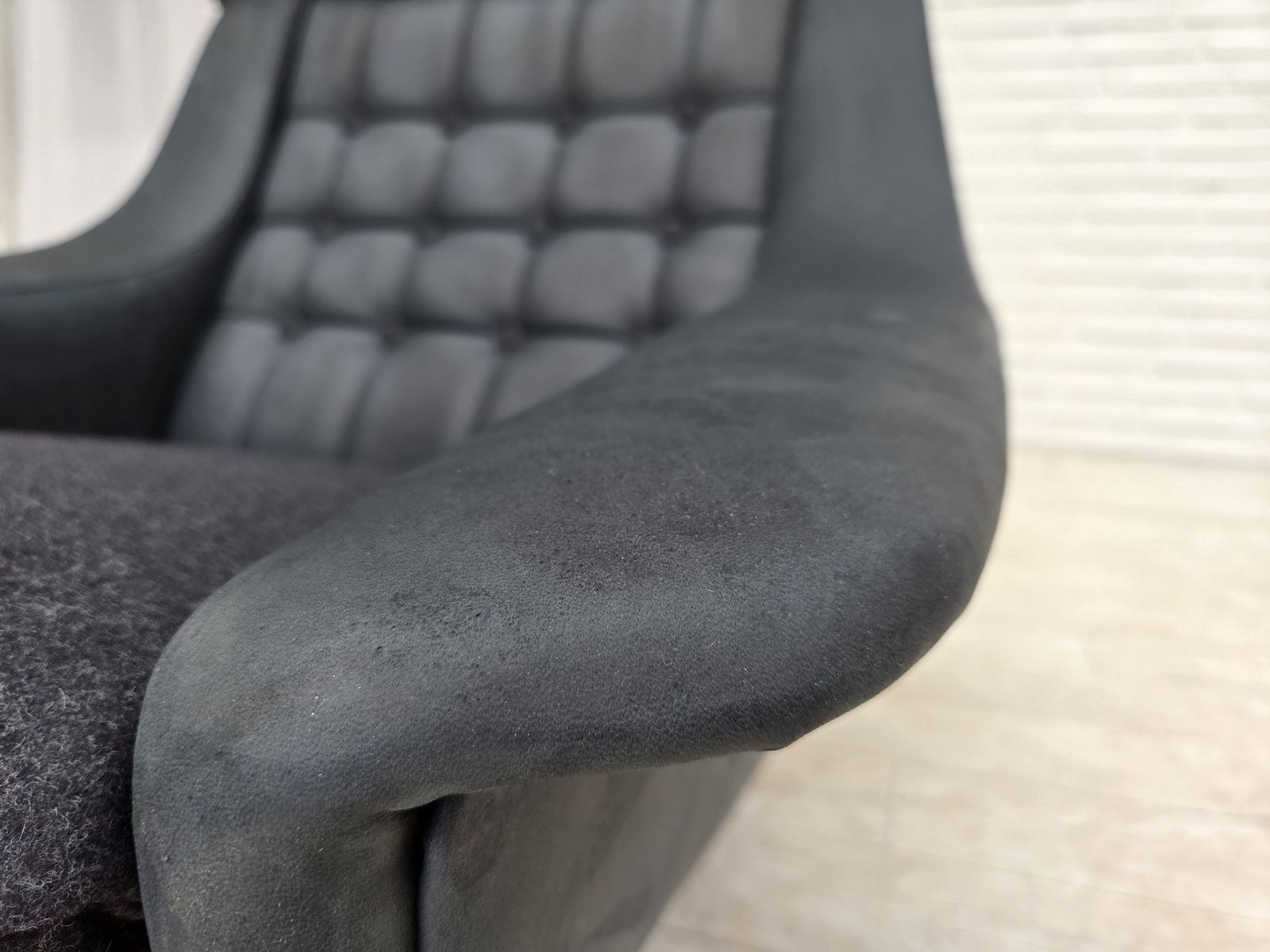 photo for sale 1970s, Danish Design By Illum Wikkelsø, Reupholstered Armchair, Leather.