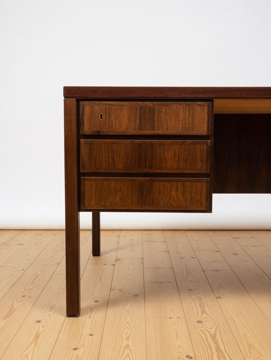 photo furniture Gunni Omann Model 77 Rosewood Desk, 1960s.