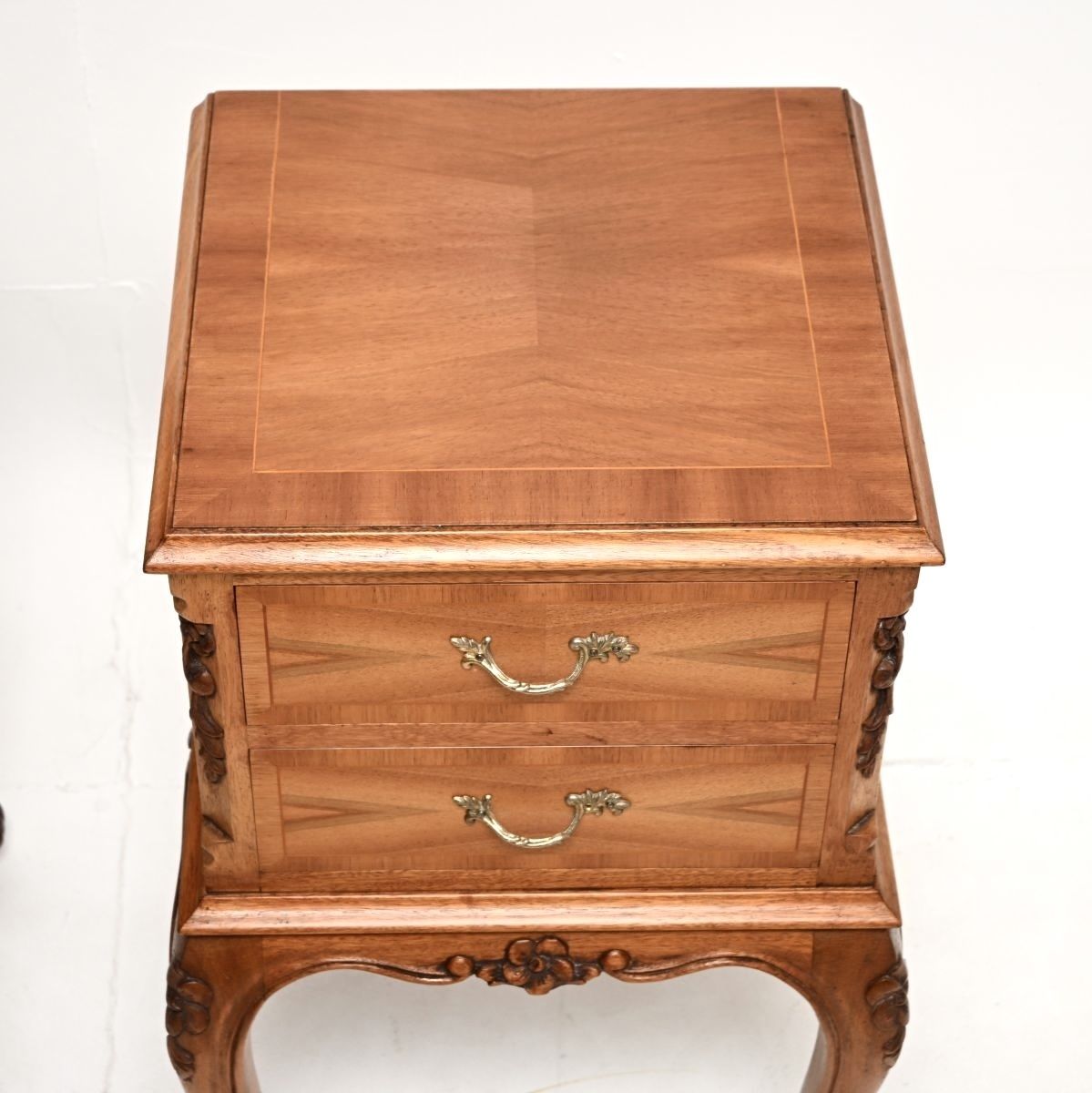 Pair Of Antique French Figured Walnut Bedside Chests photo buy