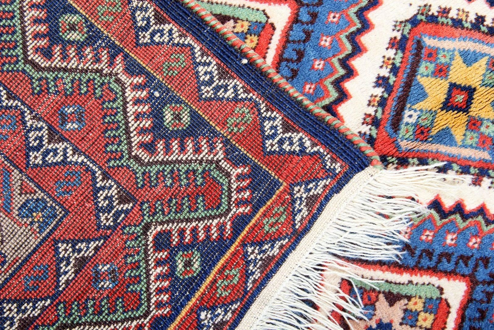 Handmade Antique Rug Oriental Caucasian Rug, Geometric Tribal Carpet photo Textiles