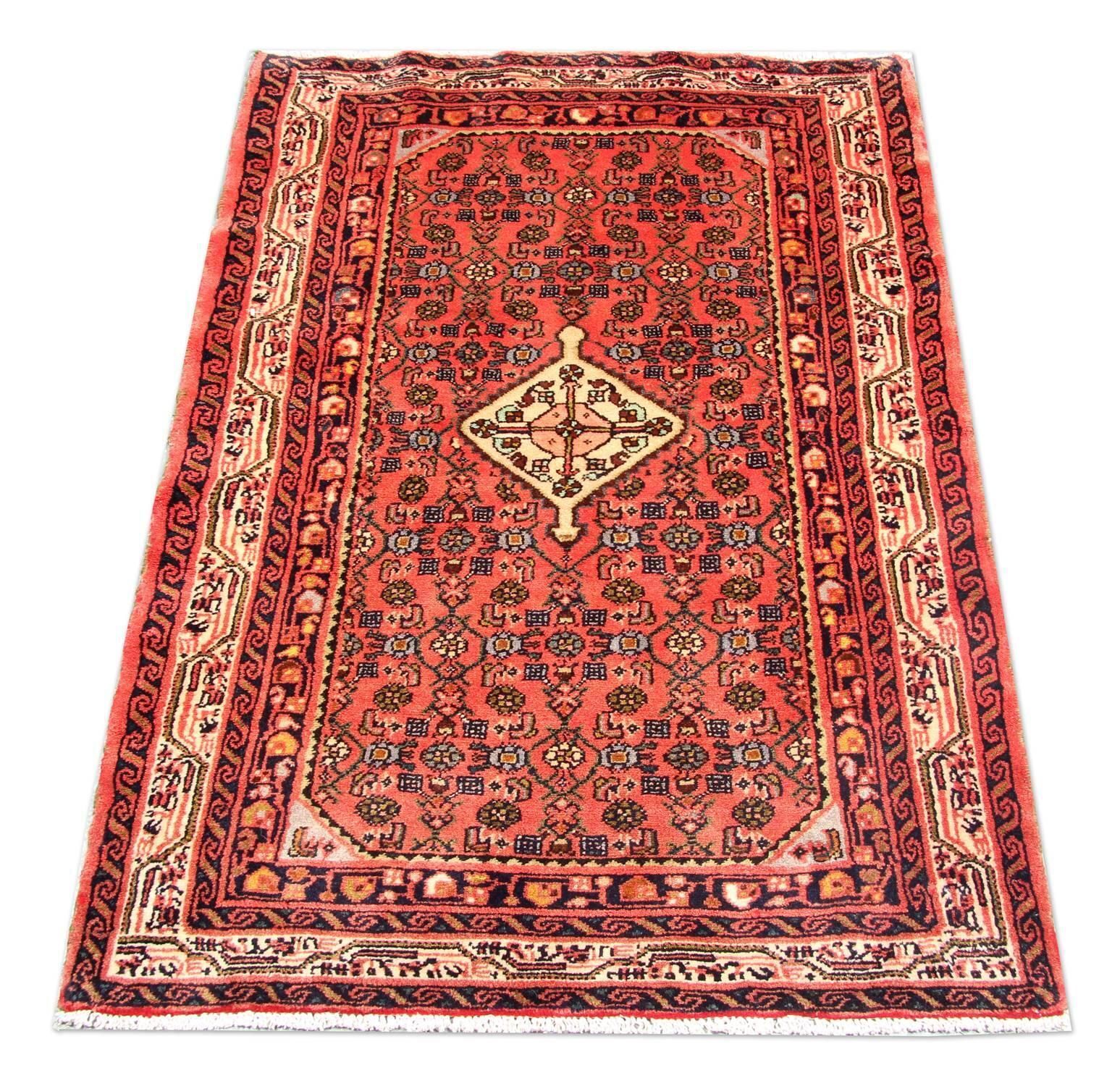 Rustic Vintage Rug Handmade Carpet, Traditional Red Pink Wool Turkish Area Rug photo furniture