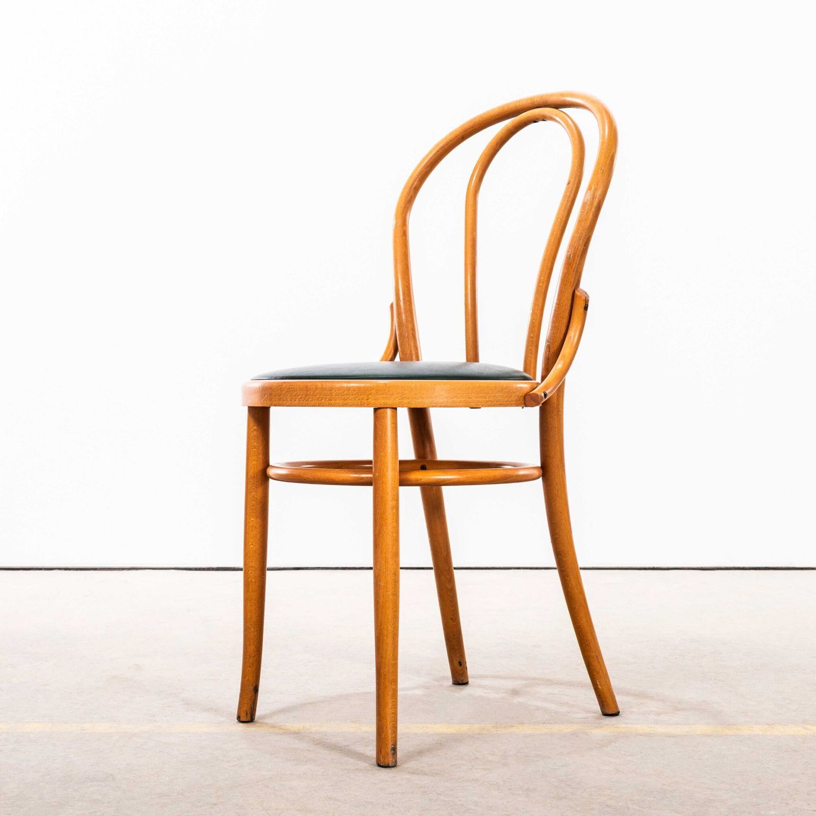 1970’s Original Blonde Hoopbacks With Green Rexine Upholstered Seat photo furniture
