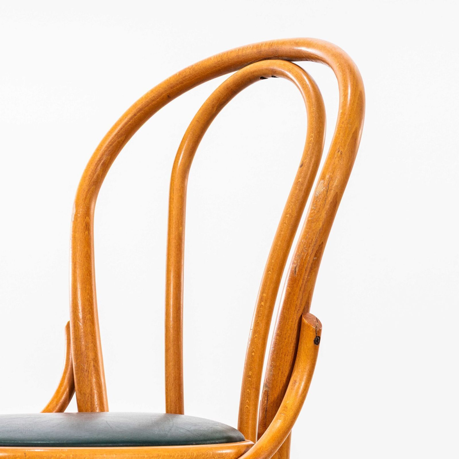 photo for sale 1970’s Original Blonde Hoopbacks With Green Rexine Upholstered Seat