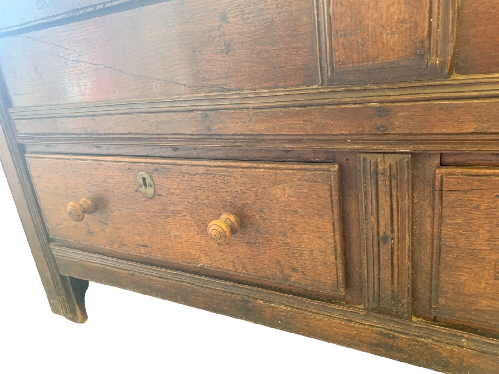 Antique Georgian Oak Mule Chest Blanket Box Drawers Coffee Table Trunk C.1800 photo vintage