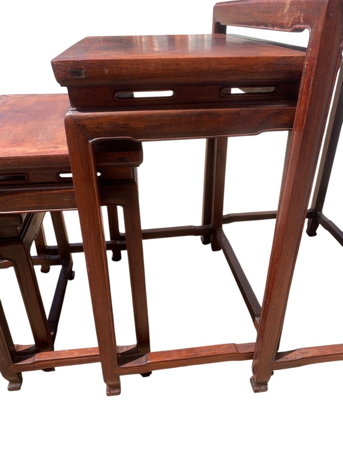 Antique Chinese Qing Dynasty (Tongzhi 1856 1875) Nest Of Four Hardwood Tables photo vinterior