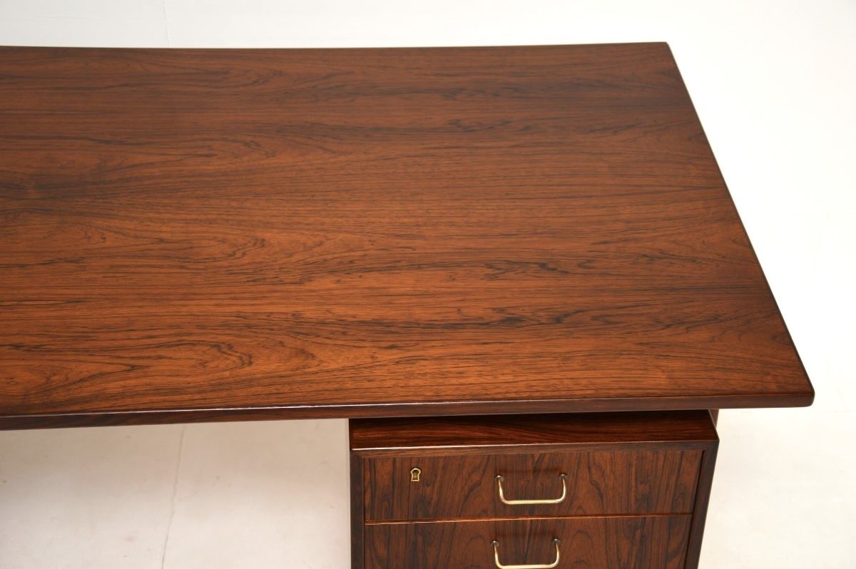 Danish Vintage Midcentury Rosewood And Brass Desk photo buy