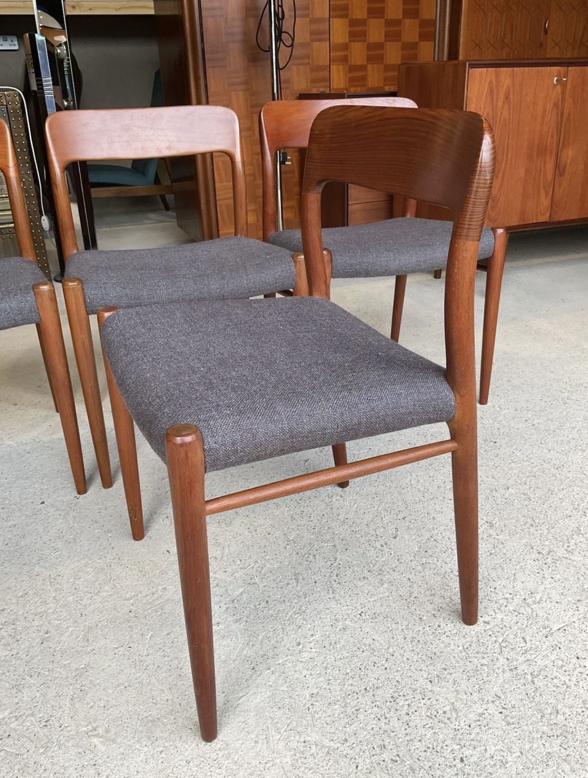 Danish Model 75 Dining Chairs By Niels Otto Møller For J.L. Møllers Mobelfabrik photo vintage