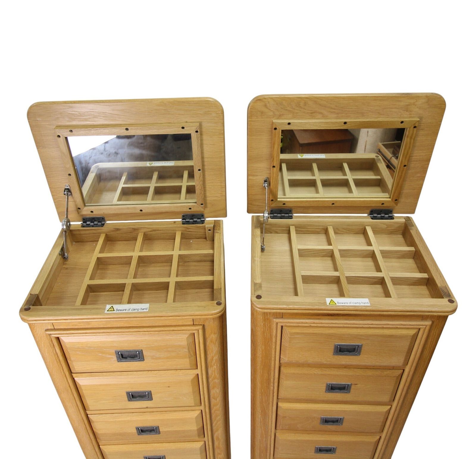 Pair Of Oak Tallboy / Chest Of Drawers photo Furniture