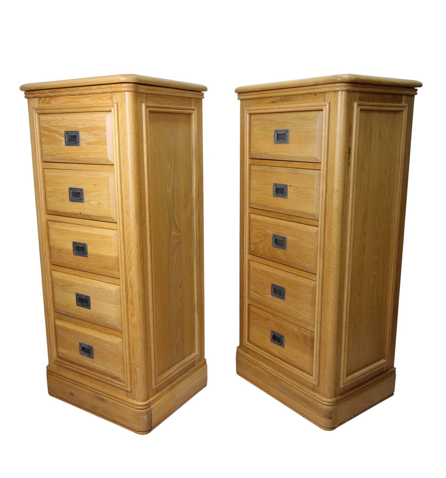photo for sale Pair Of Oak Tallboy / Chest Of Drawers