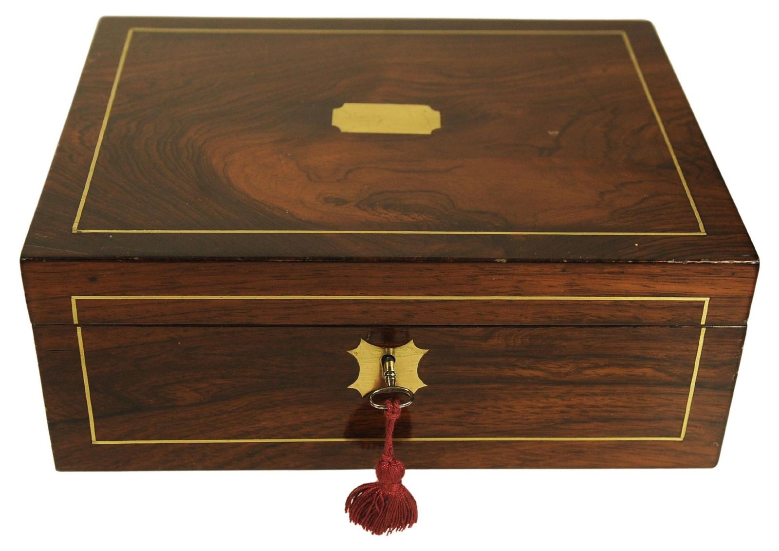 Victorian Rosewood Writing Slope With Brass & Leather Inlay, Circa 1880's photo Home Decor