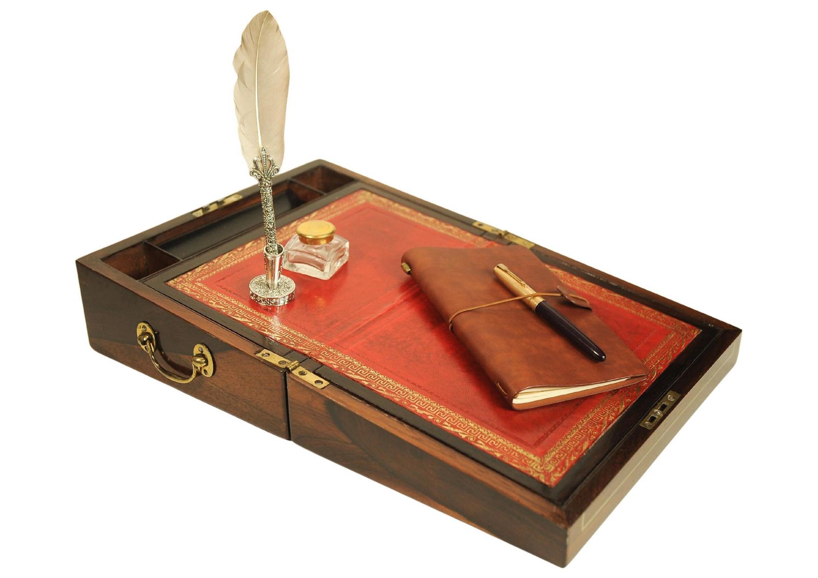 photo for sale Victorian Rosewood Writing Slope With Brass & Leather Inlay, Circa 1880's