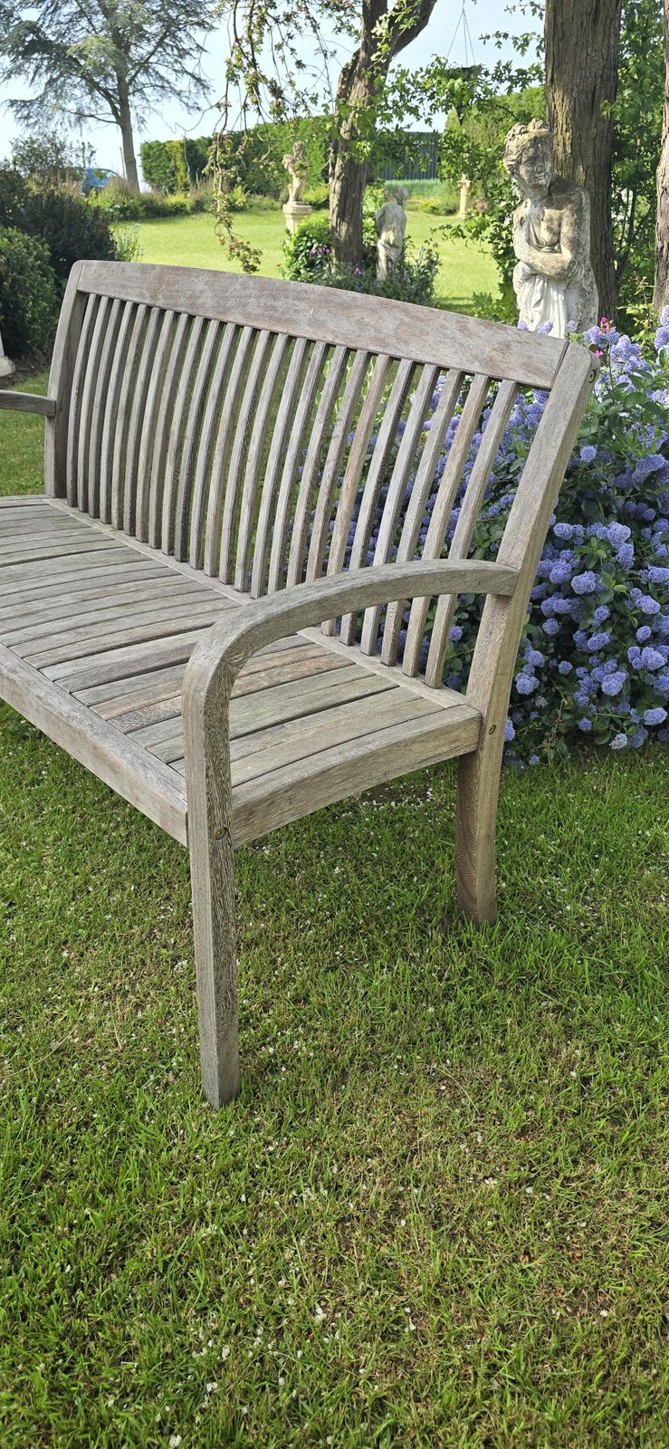 Well Weathered Silvered Teak Garden Bench photo Garden Furniture
