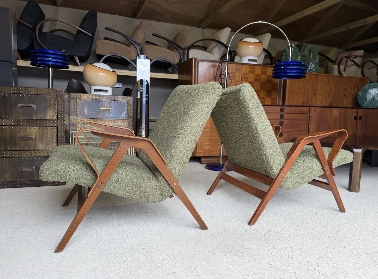 photo for sale Mid Century Armchairs By František Jirák For Tatra, Vintage, Retro Style
