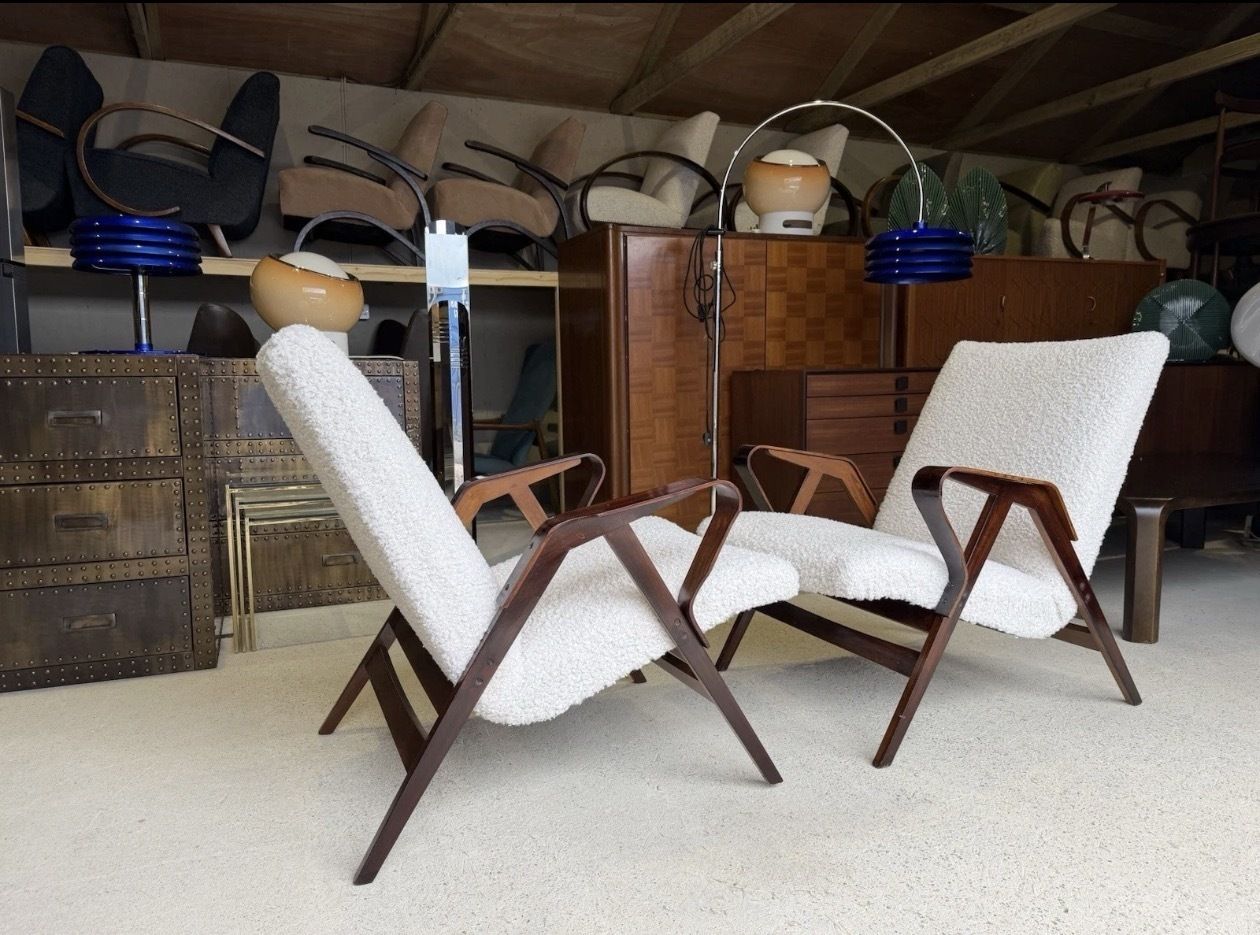 Mid Century Armchairs By František Jirák For Tatra, Vintage, Retro Style photo vintage