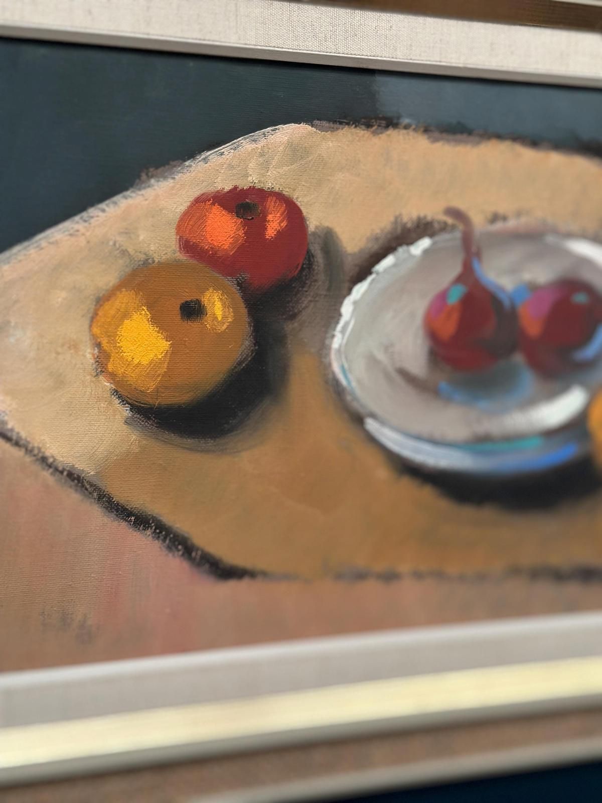 405.0 Original Mid Century Swedish Oil On Canvas – “Stilleben” By Kurt Rosander – Vintage & Frame – 42 × 72 Cm (16.5" × 28.3") photo