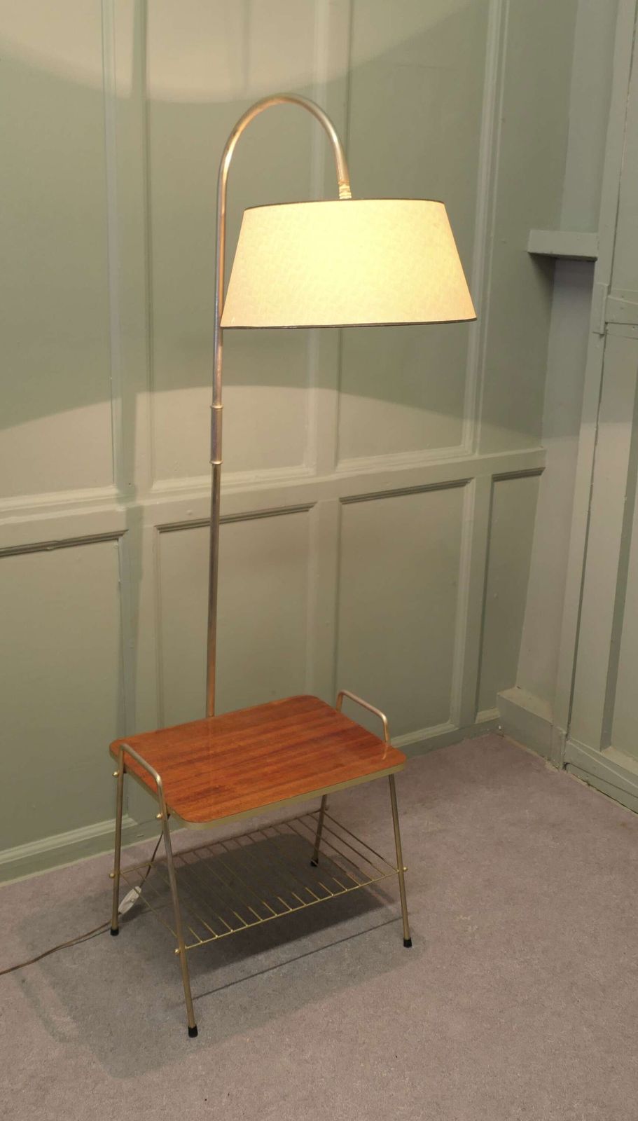 French Retro Floor Lamp Coffee Table And Magazine Rack Elegant Vintage Mid Century French