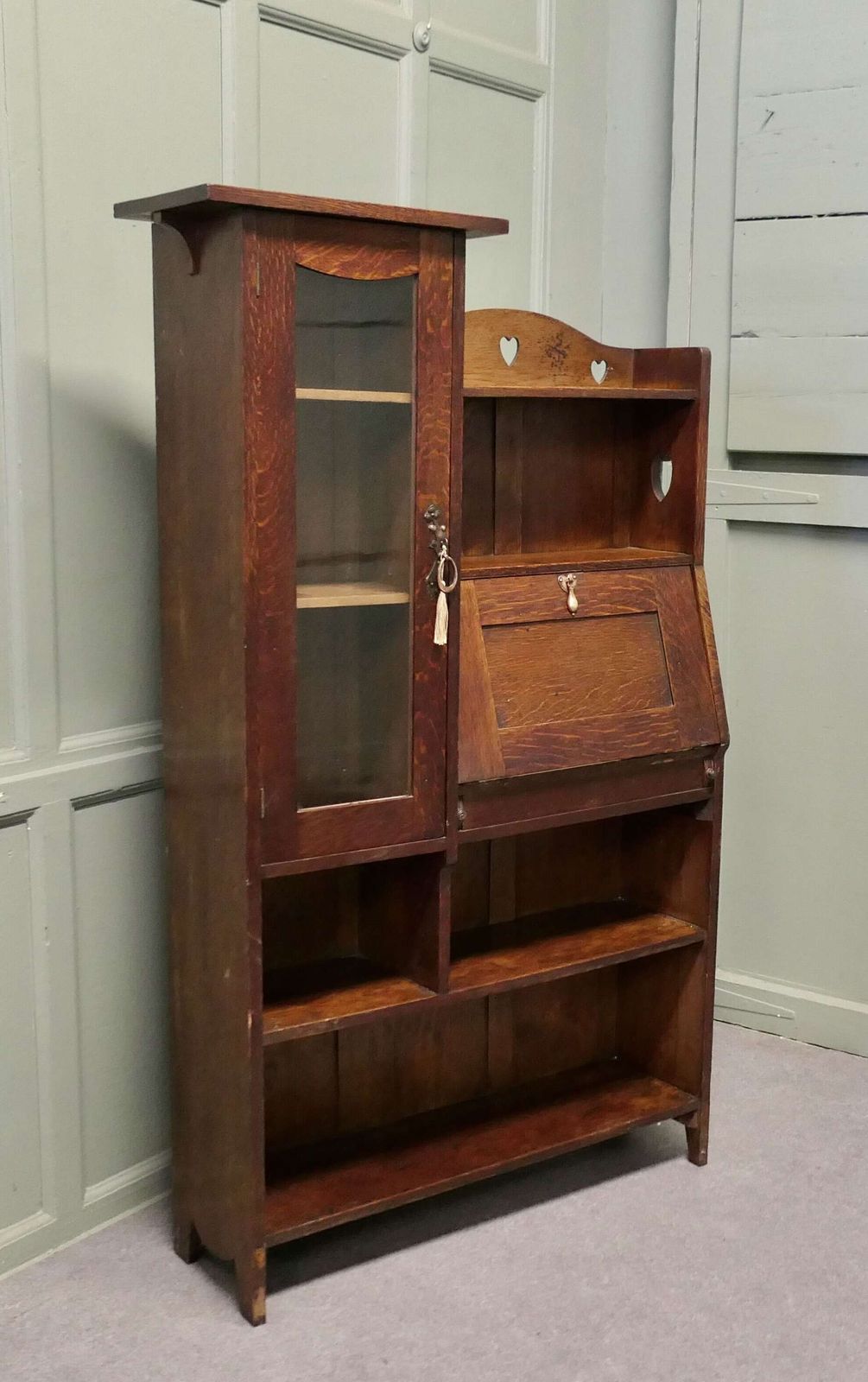 Arts And Crafts Golden Oak Students Bureau Book Case This Is A Very Useful Piece