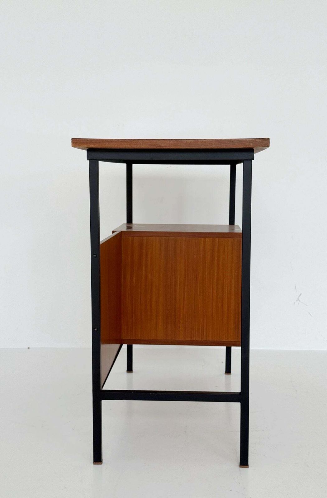 Modernist Desk With Floating Drawers And Green Top, 1960s photo for sale
