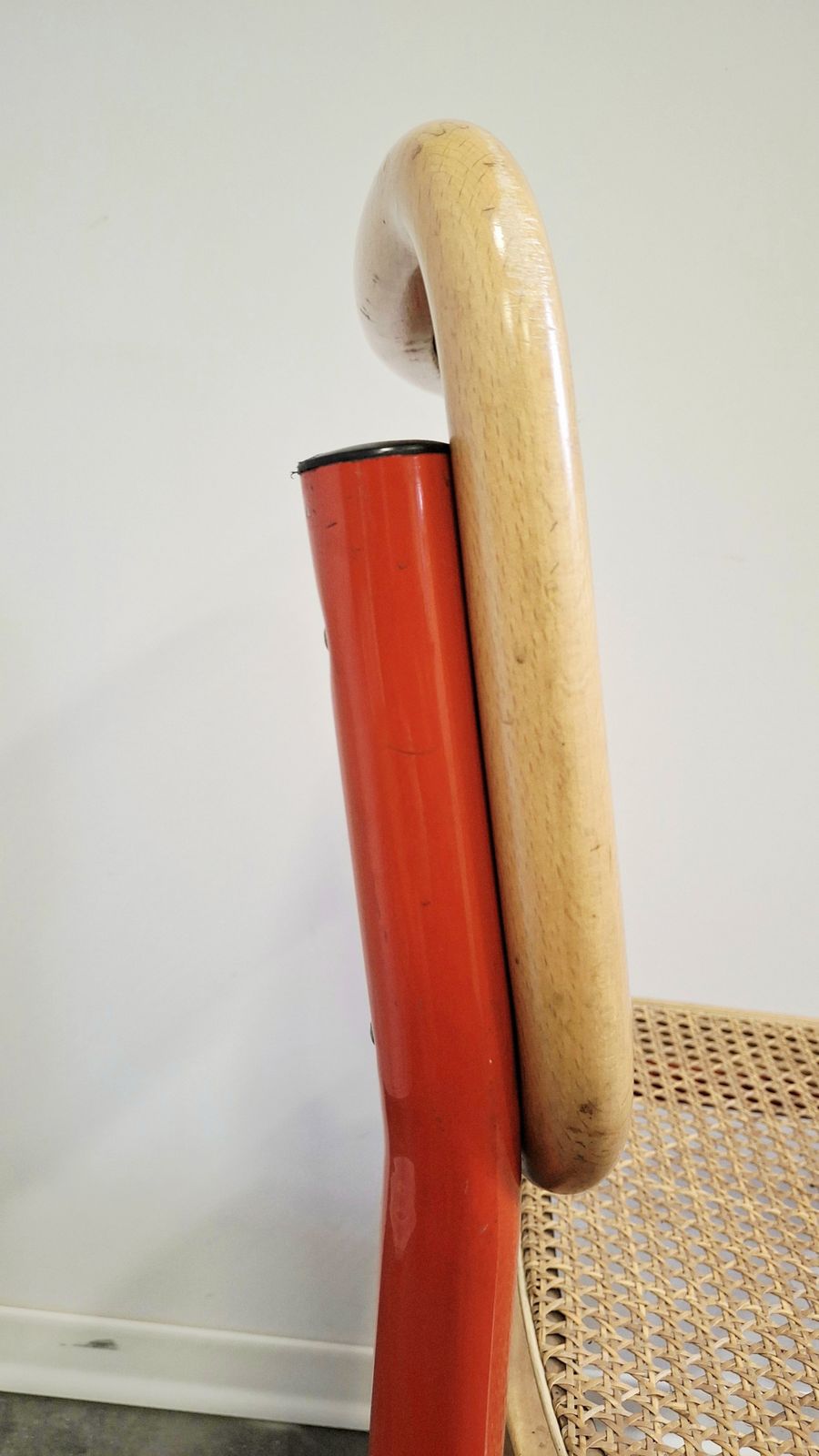 80s Red Tubular Cantilever Chair photo Furniture