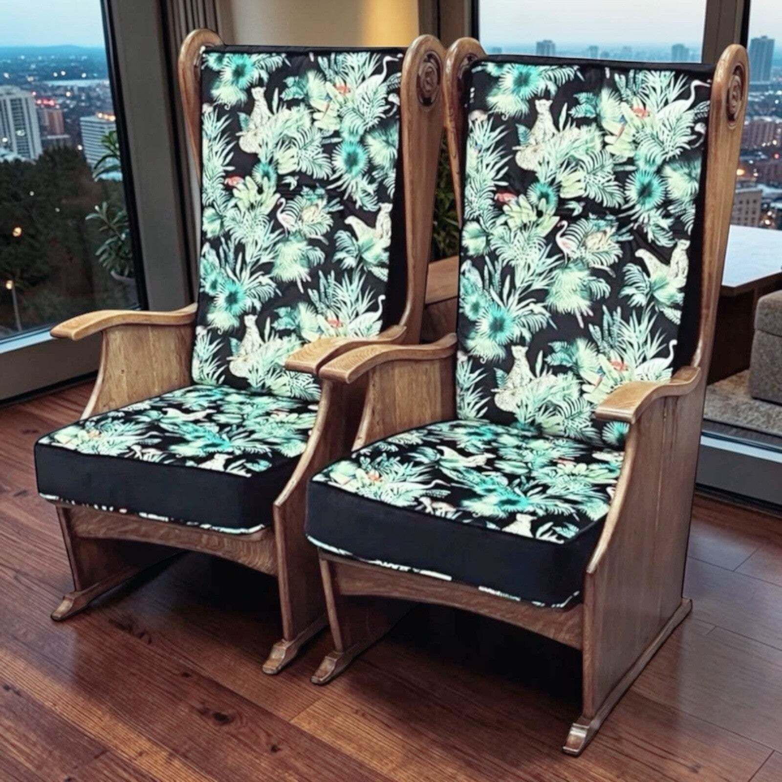 Pair Of Oak Mid Century Lounge Armchairs