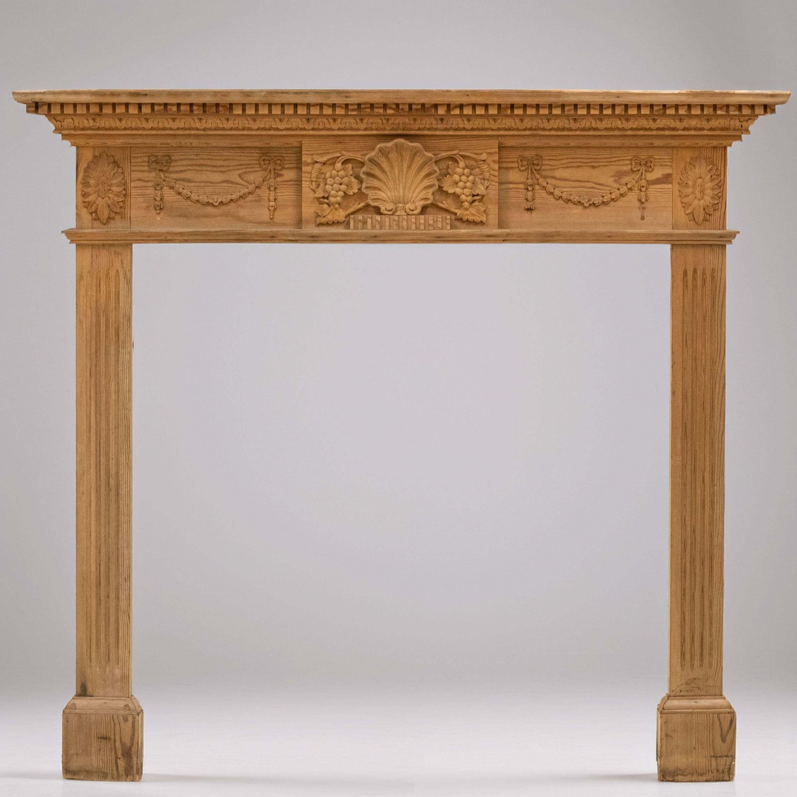 Antique Ornate Wooden Fireplace Surround