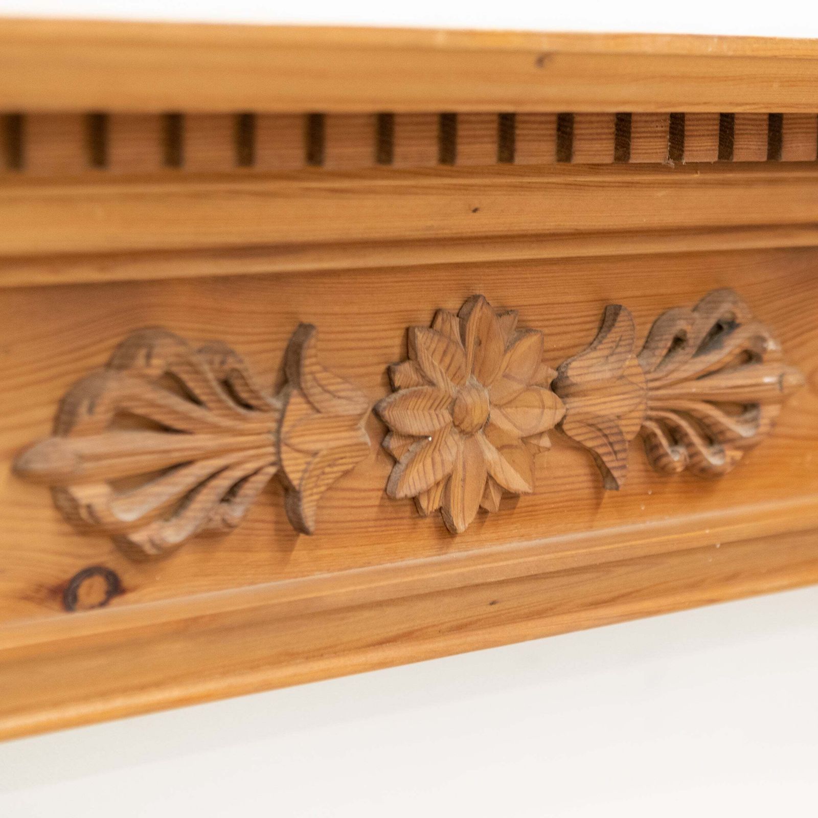Antique Wooden Fireplace Surround With Flowers photo Home Fixtures