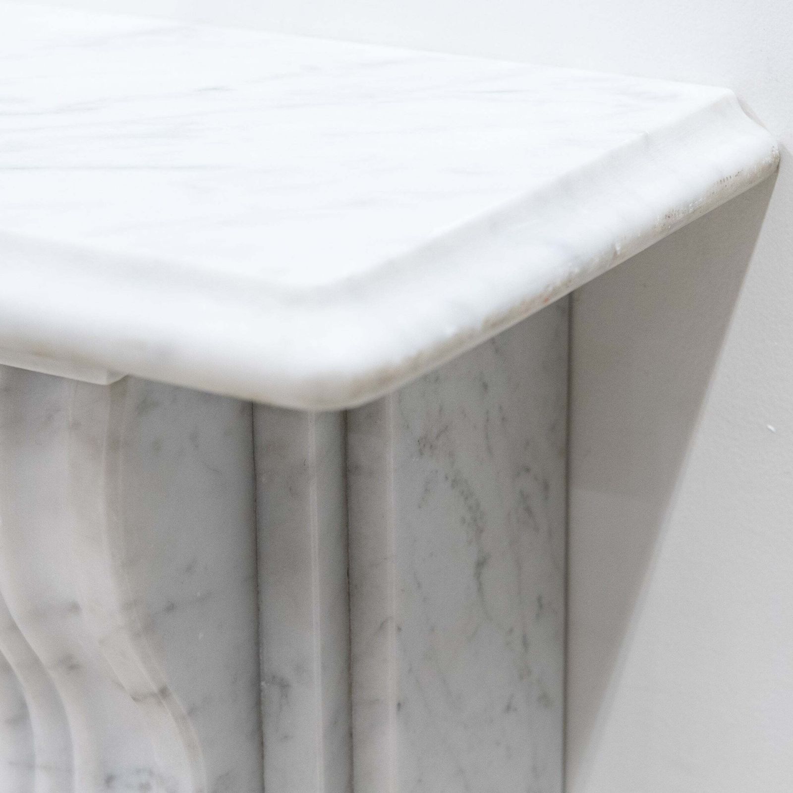 Victorian Style Carrara Marble Fireplace Surround With Corbels photo vintage