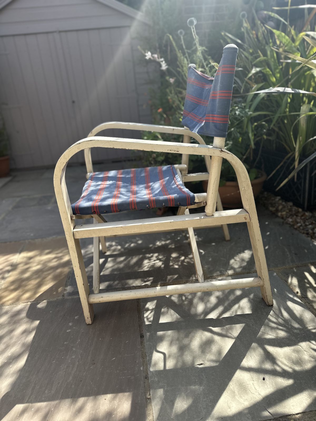 Art Deco Garden Canvas And Wooden Chairs photo Garden Furniture