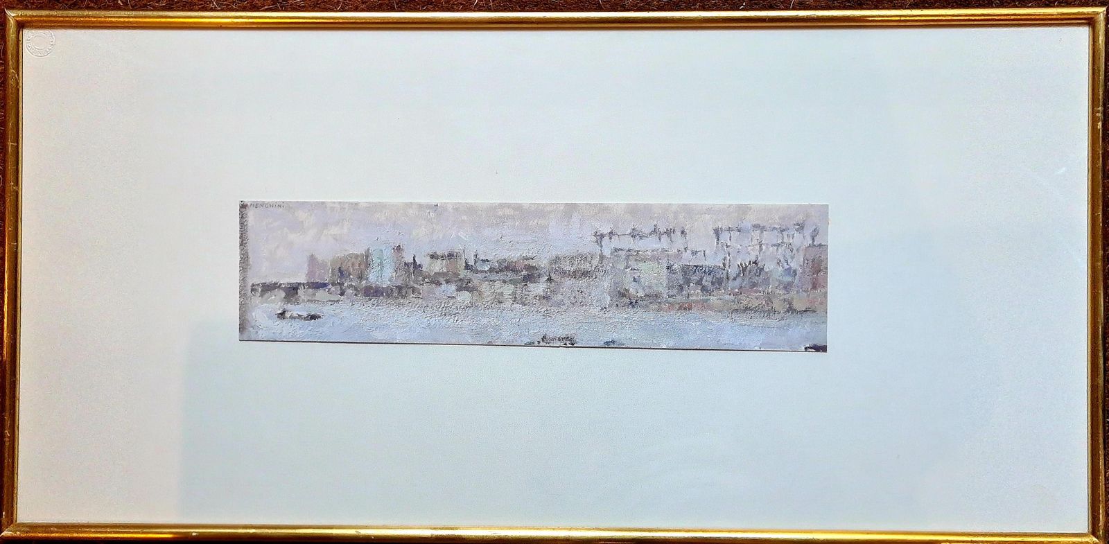 Cityscape And River Scene, Oil On Card, Signed, Late 20th Century photo furniture
