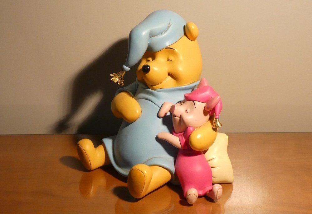 Ceramic & Resin Winnie The Pooh & Piglet Figurine By Peter Mook For Disney, USA, 2000s photo for sale