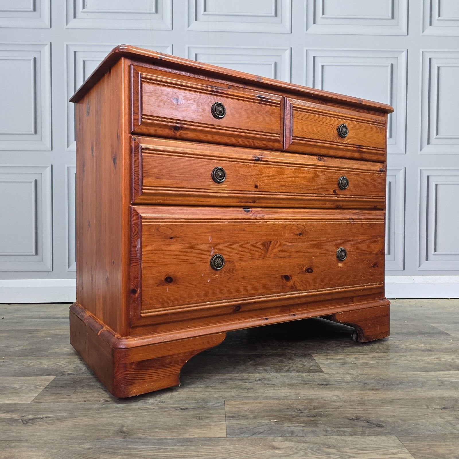 Vintage Chest Of Drawers Ducal Solid Pine Wooden Country Style Retro Commode