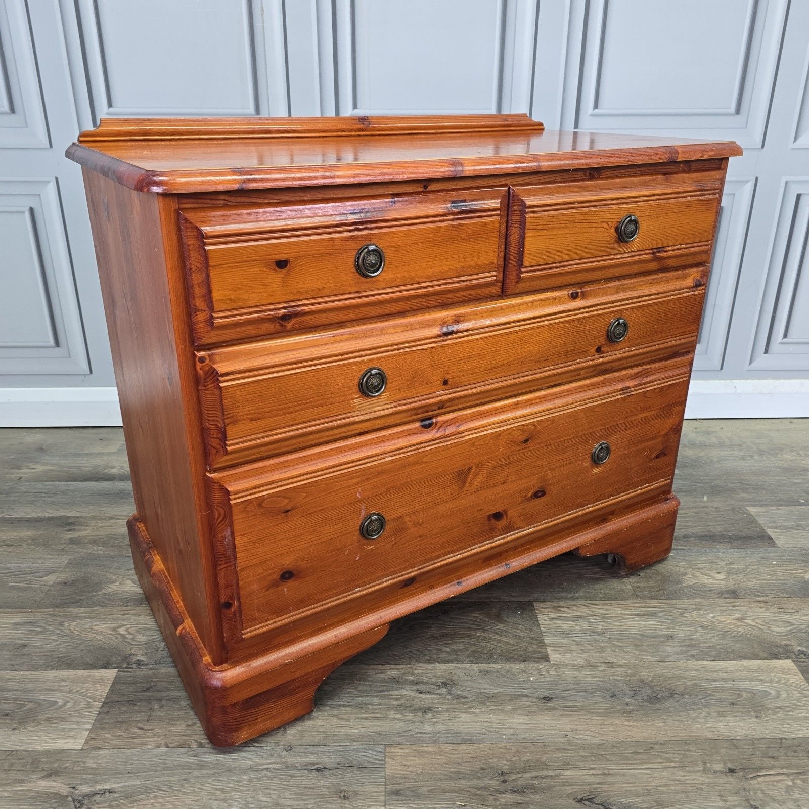 Vintage Chest Of Drawers Ducal Solid Pine Wooden Country Style Retro Commode photo furniture