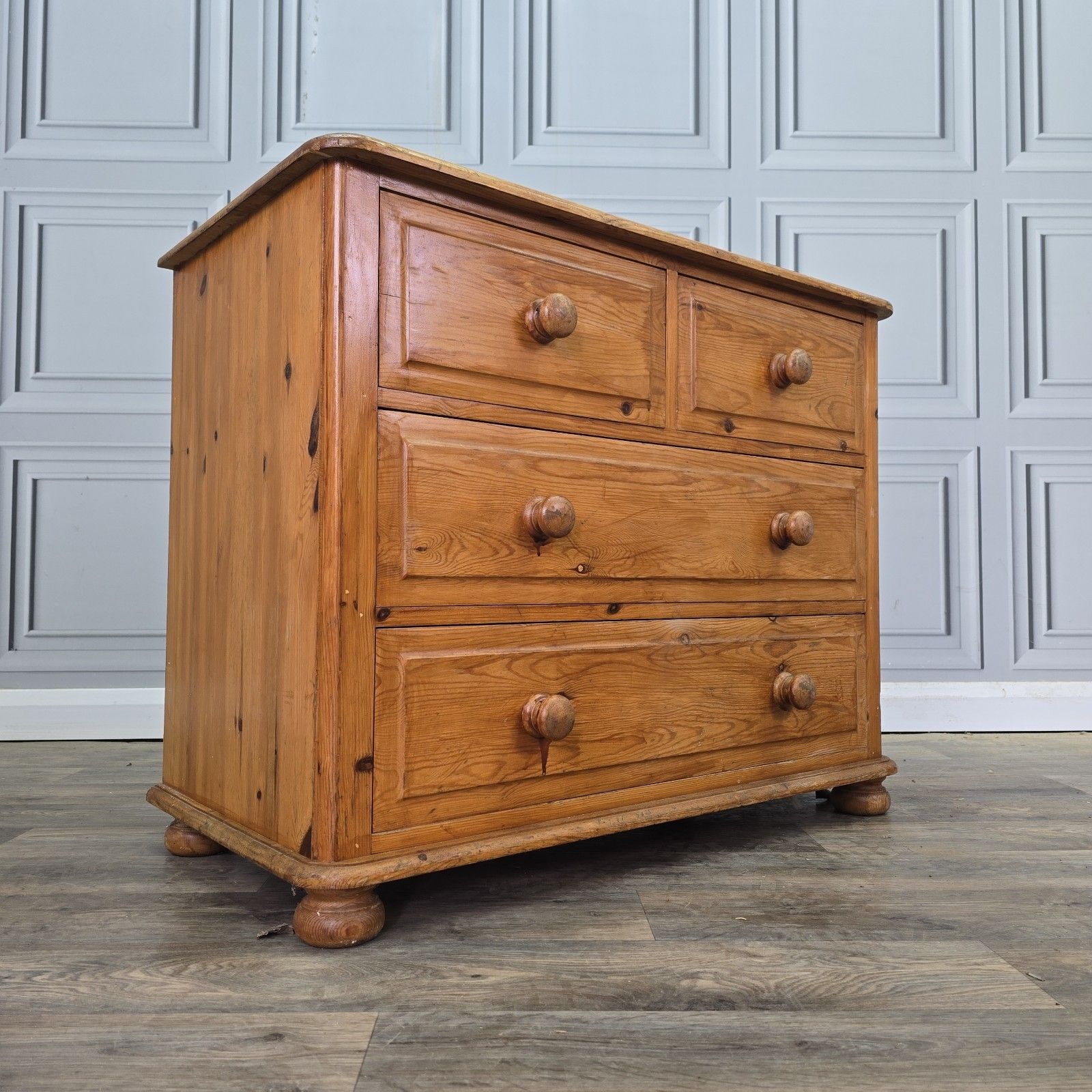 Vintage Chest Of Drawers Solid Wooden Pine Country Farmhouse Style Retro