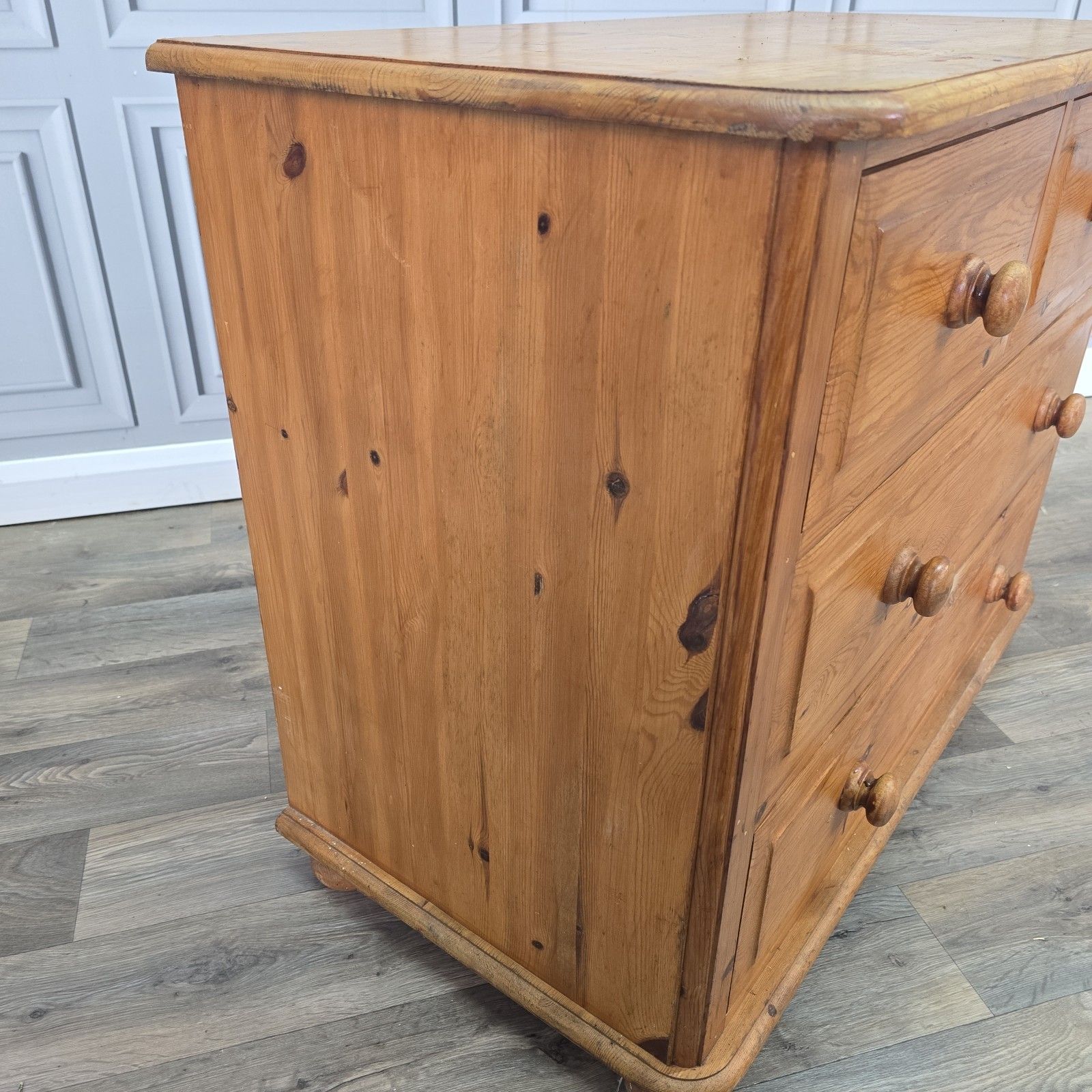 Vintage Chest Of Drawers Solid Wooden Pine Country Farmhouse Style Retro photo vinterior