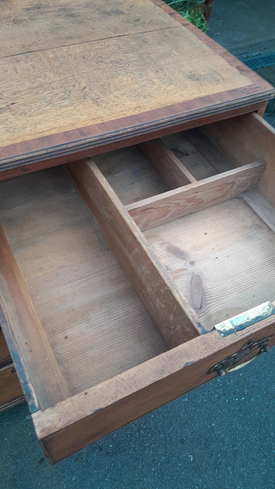 Antique Georgian Solid Oak Chest Of 5 Drawers With Original Handles photo buy