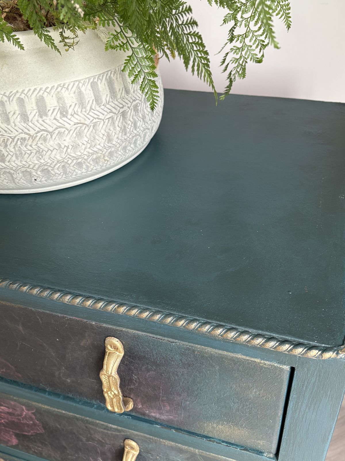 Oak Chest Of Drawers, Hand Painted, Floral Details photo buy