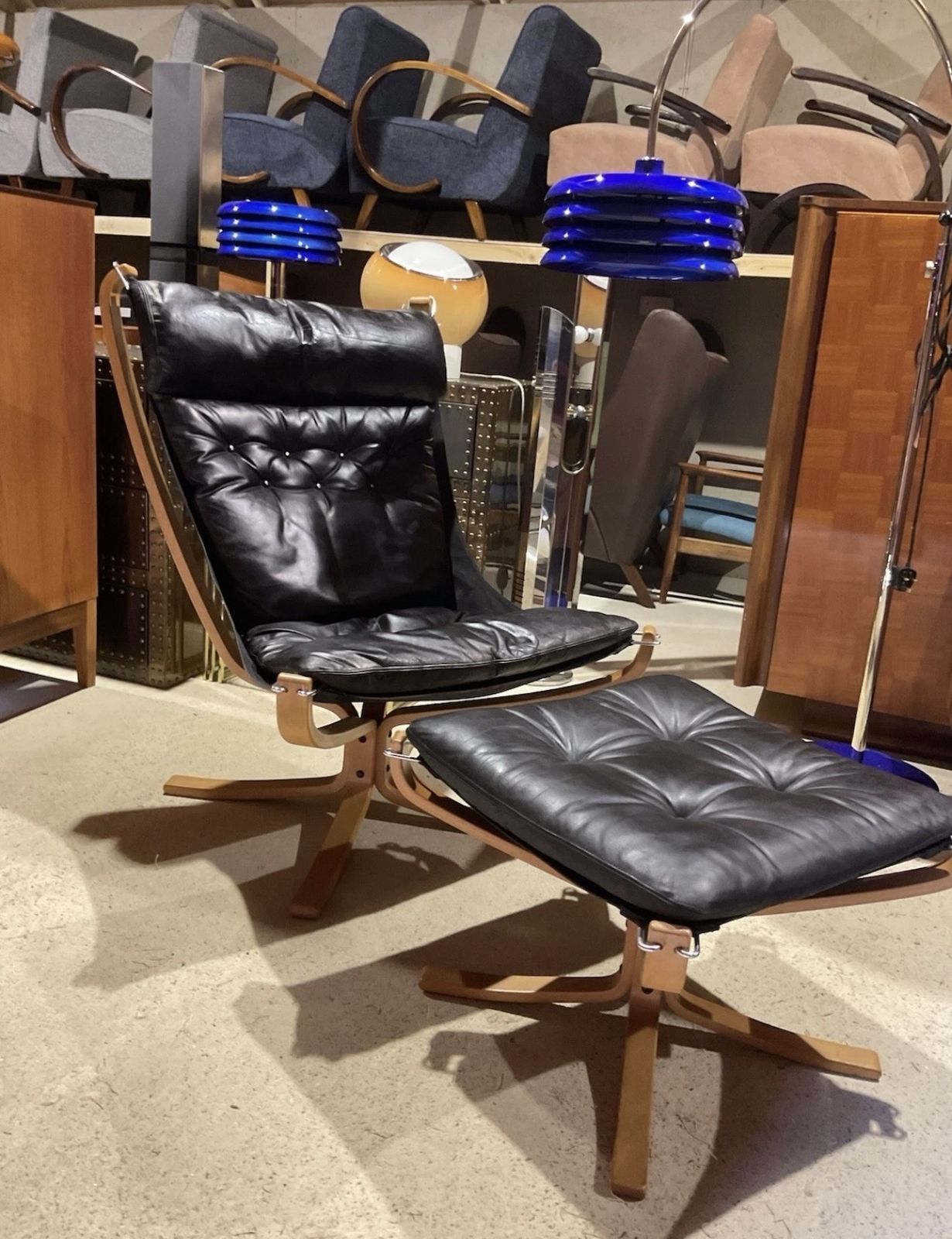 Falcon Lounge Chair & Footstool By Sigurd Ressell For Vatne Mobel Norway photo for sale