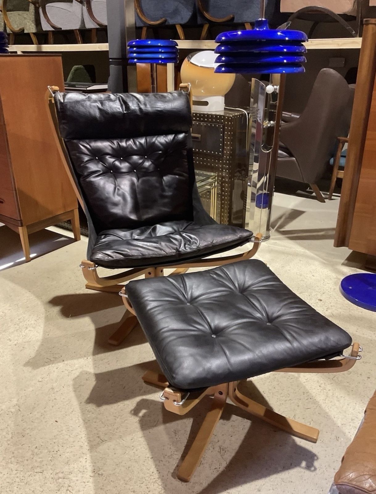 photo furniture Falcon Lounge Chair & Footstool By Sigurd Ressell For Vatne Mobel Norway