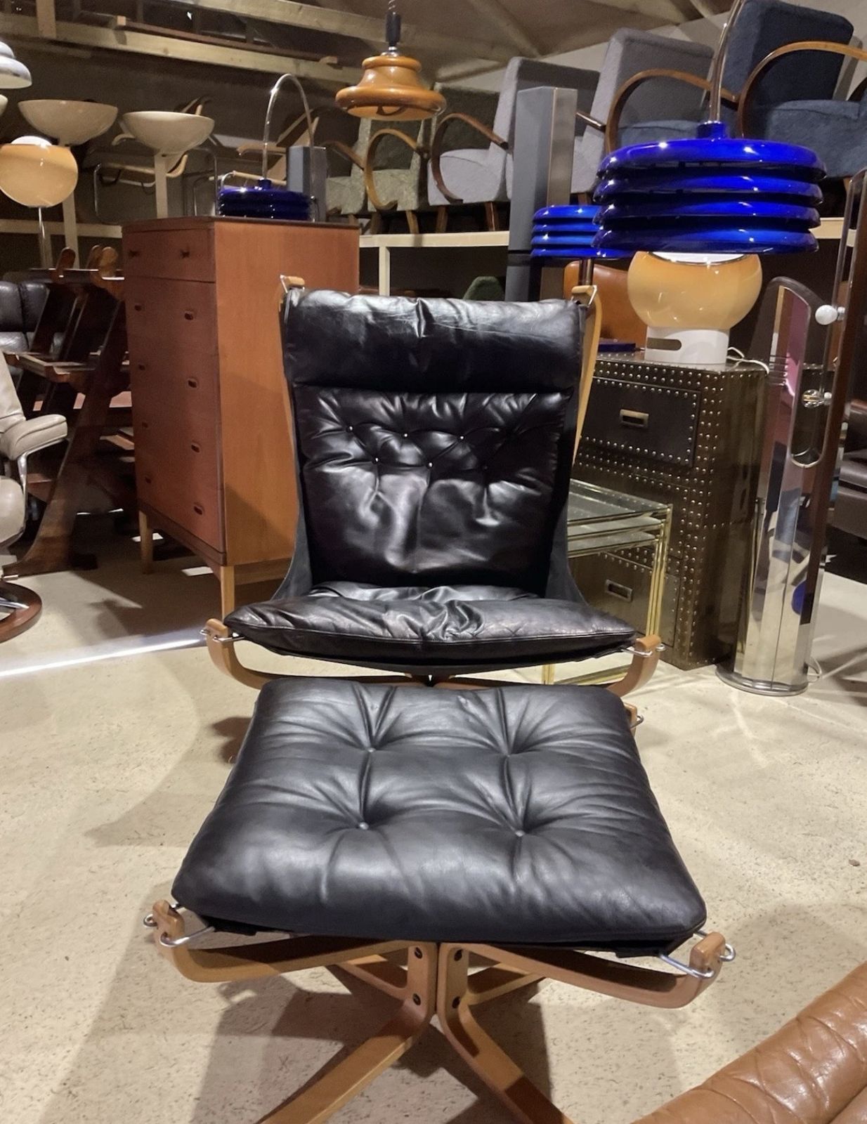 photo buy Falcon Lounge Chair & Footstool By Sigurd Ressell For Vatne Mobel Norway