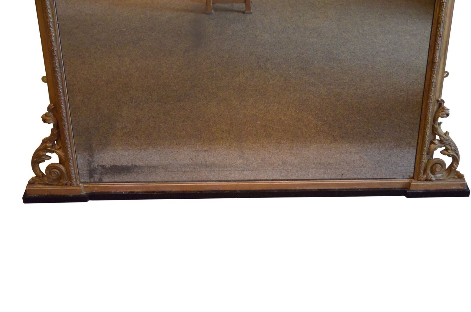 2625.0 Large Antique Arched And Gilded Wall Mirror Overmantle Mirror H170cm Restored photo